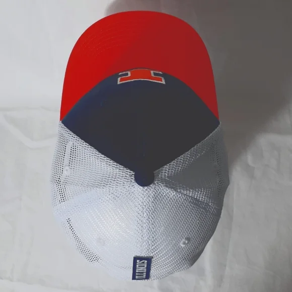 University Of Illinois Fighting Illini Cap Headgear Trucker Hat Navy/Orange - Picture 5 of 8
